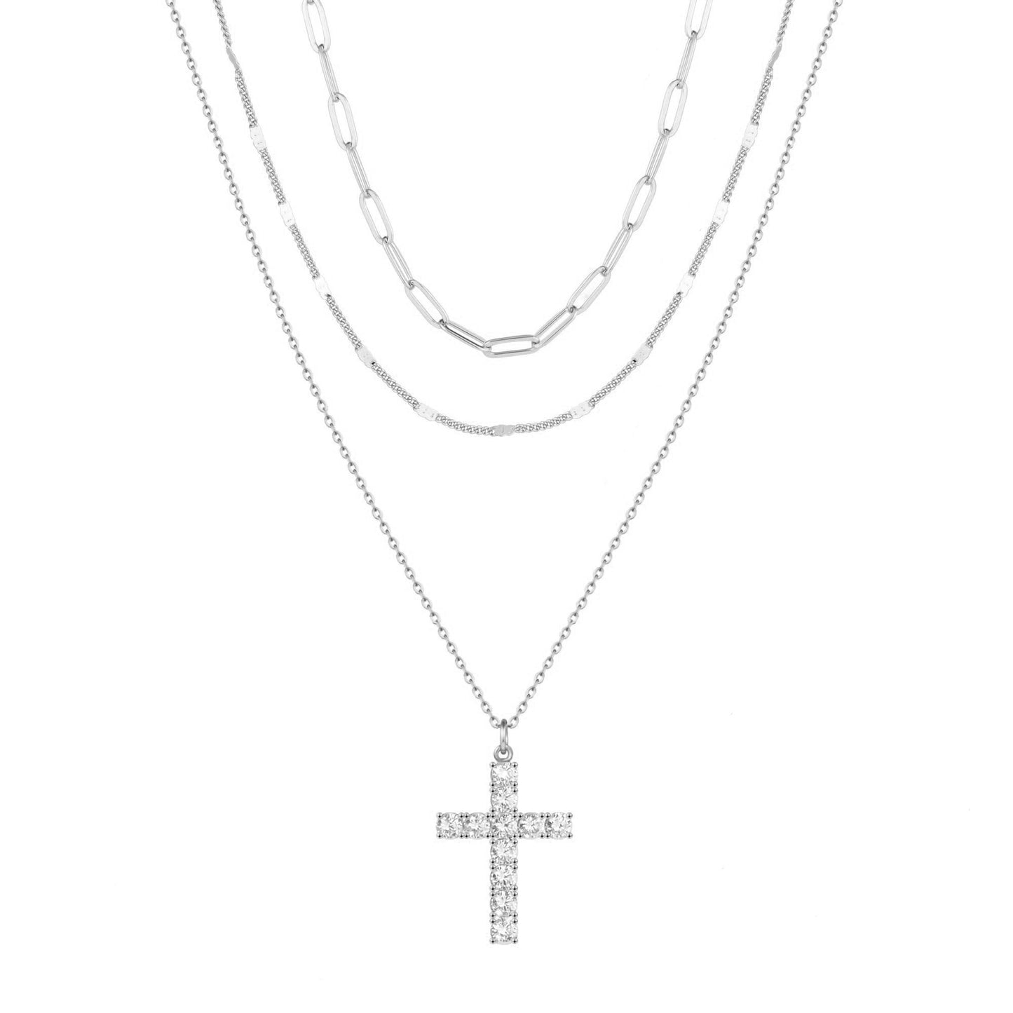 Fashion New Multi-layer Cross Pendant Necklace