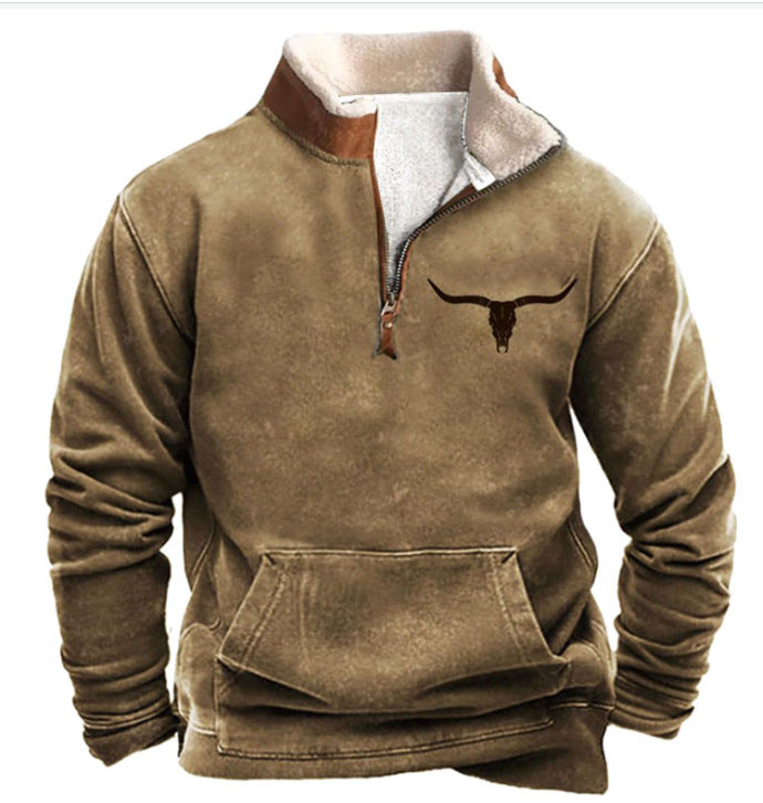 Men’s Half-Zip Printed Casual Jacket