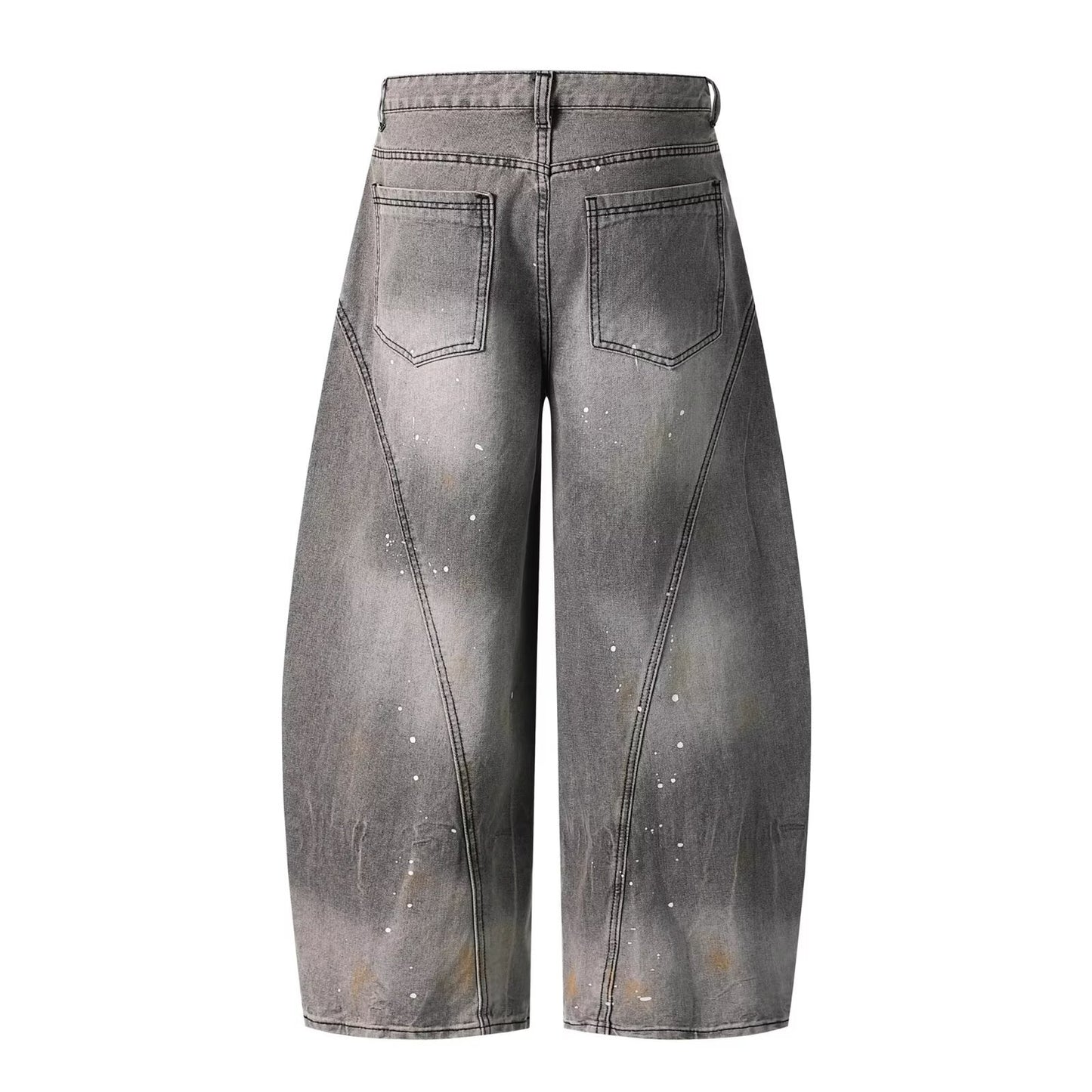 Retro Washed Gray Splash Ink Jeans