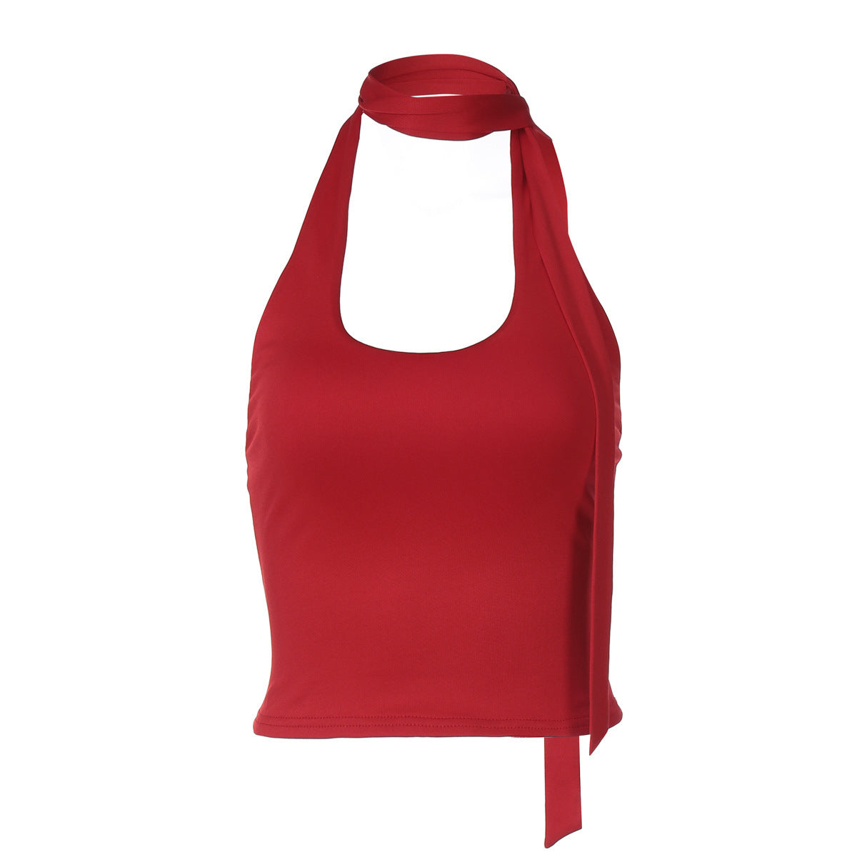 Halter Ribbon Backless Slim Fit Top