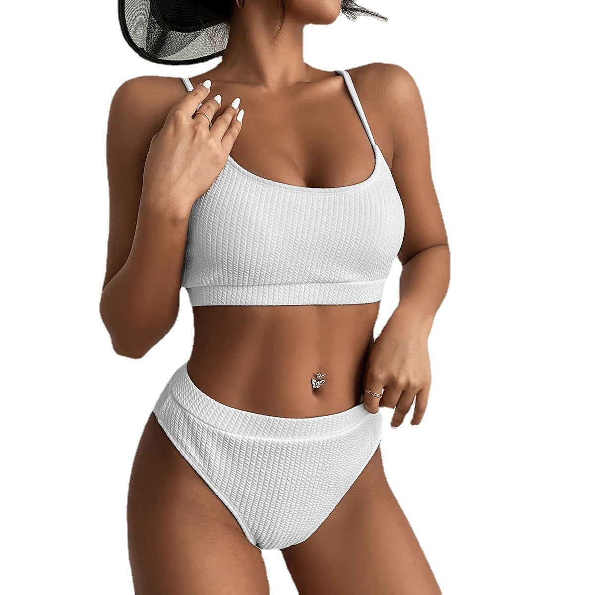 High Waist Ribbed Bikini Set