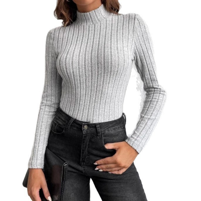Half Turtleneck Striped Soft Warm Sweater