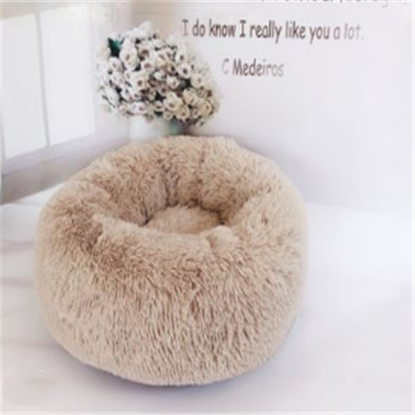 Cozy Round Cat Bed – Fluffy Winter Nest