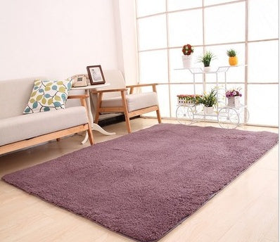 Fluffy Soft White Living Room Rug