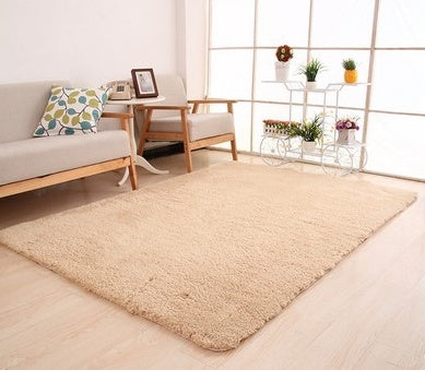 Fluffy Soft White Living Room Rug