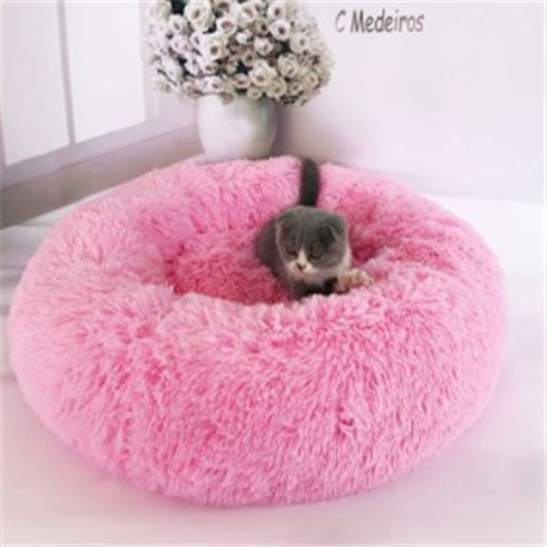 Cozy Round Cat Bed – Fluffy Winter Nest