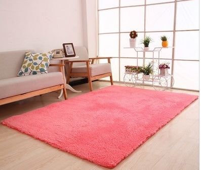 Fluffy Soft White Living Room Rug