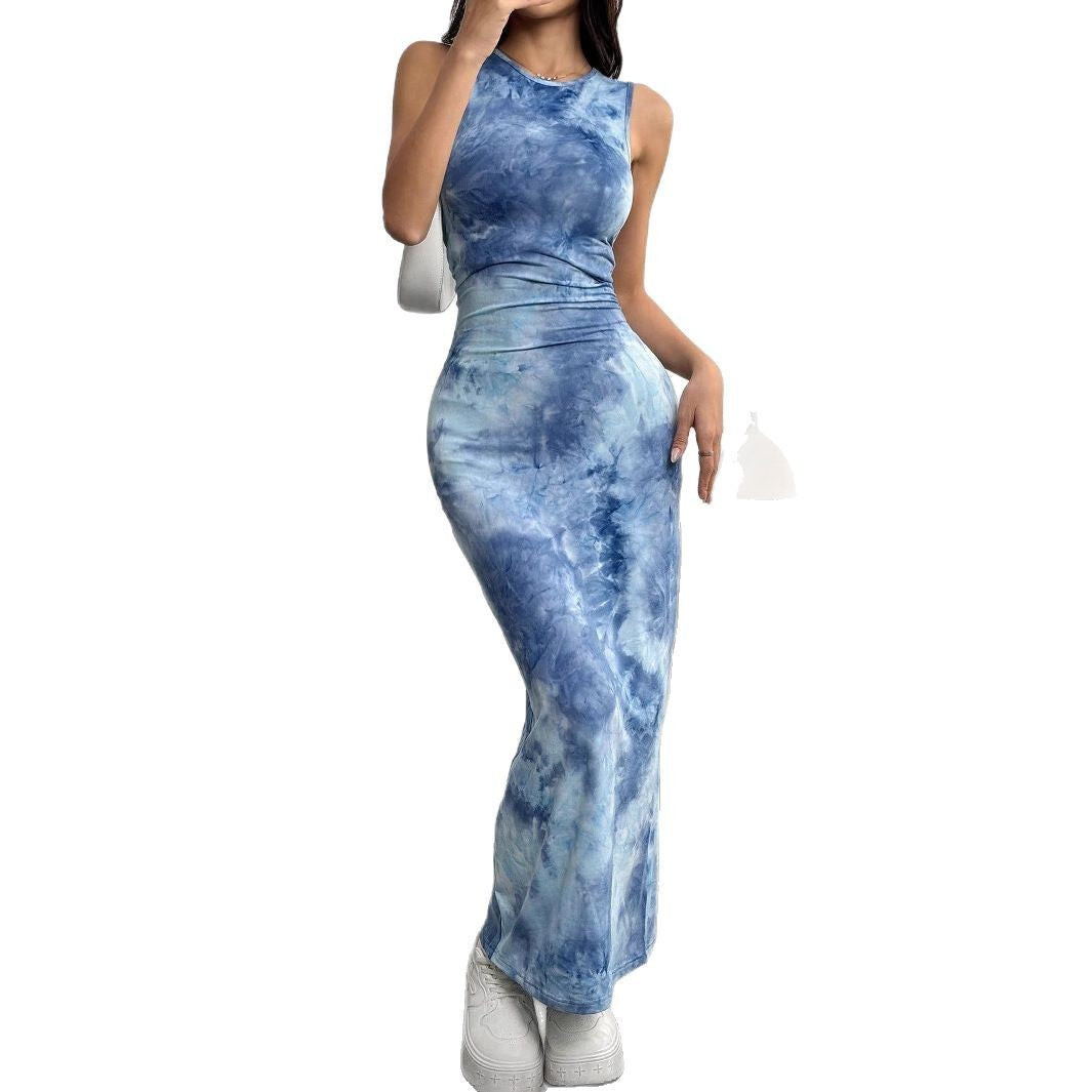 Women’s Sleeveless Printed Slim Dress