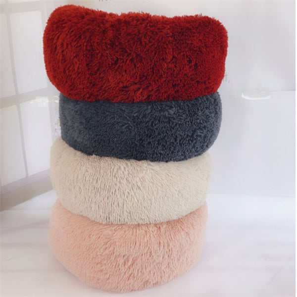 Cozy Round Cat Bed – Fluffy Winter Nest