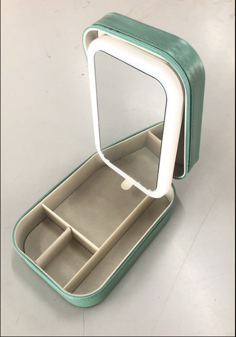 Makeup Storage Box with LED Mirror