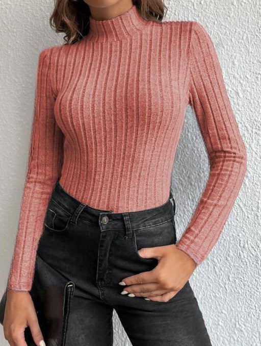 Half Turtleneck Striped Soft Warm Sweater