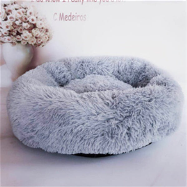 Cozy Round Cat Bed – Fluffy Winter Nest