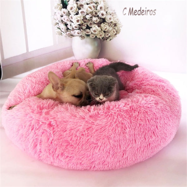Cozy Round Cat Bed – Fluffy Winter Nest