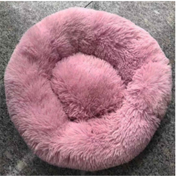 Cozy Round Cat Bed – Fluffy Winter Nest