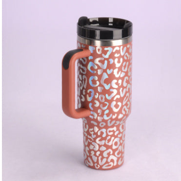 40oz Stainless Steel Insulated Tumbler with Handle & Straw