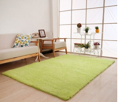 Fluffy Soft White Living Room Rug