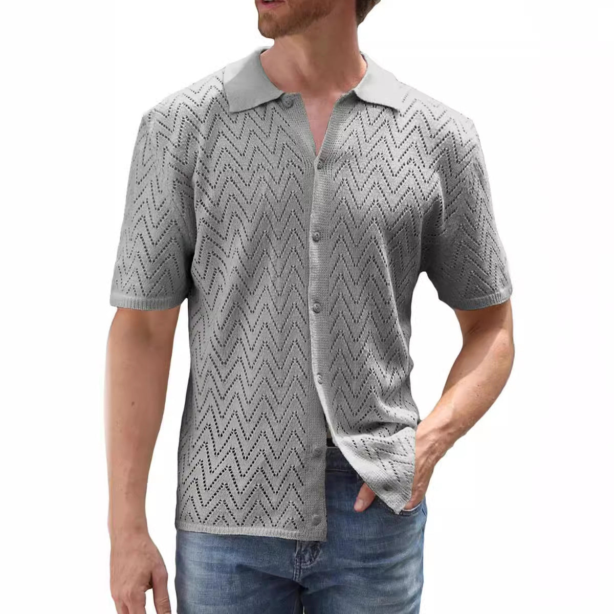 Men’s Hollow Out Casual Shirt