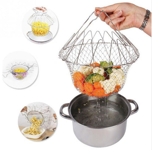 Stainless Steel Folding Fry Basket