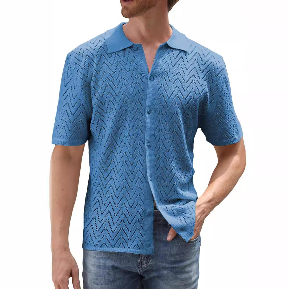 Men’s Hollow Out Casual Shirt