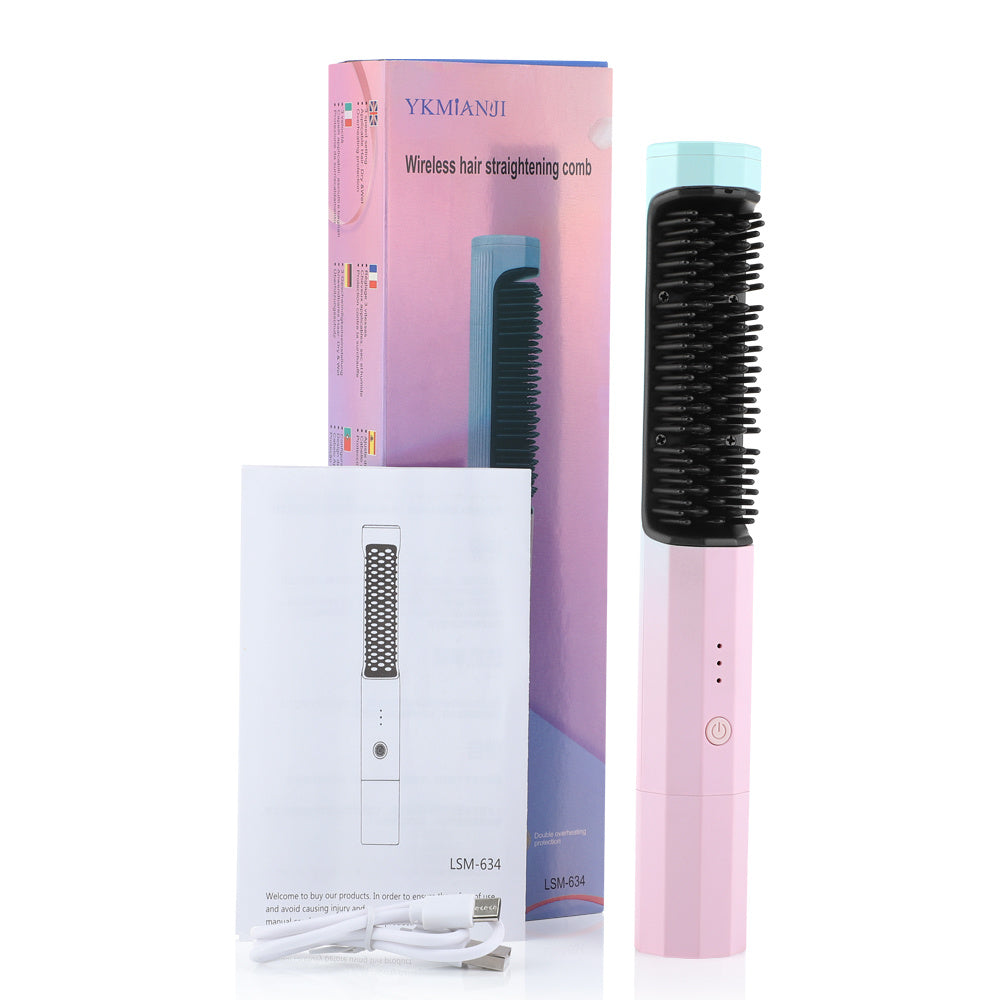 Glow Comb – Wireless Rechargeable Hair Straightener & Curler