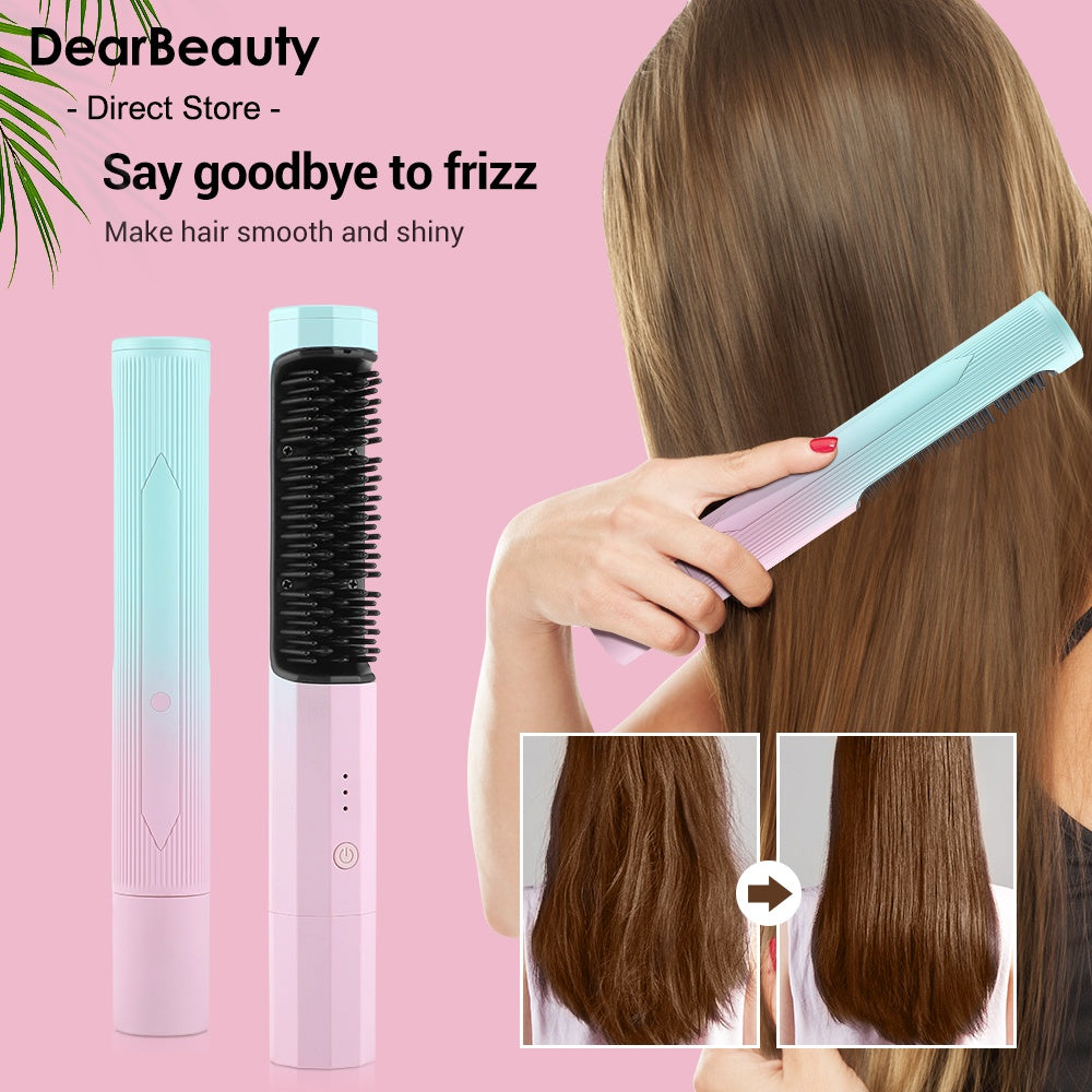 Glow Comb – Wireless Rechargeable Hair Straightener & Curler