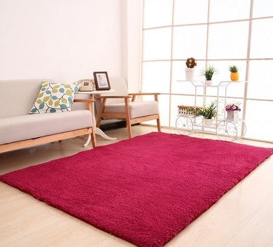 Fluffy Soft White Living Room Rug