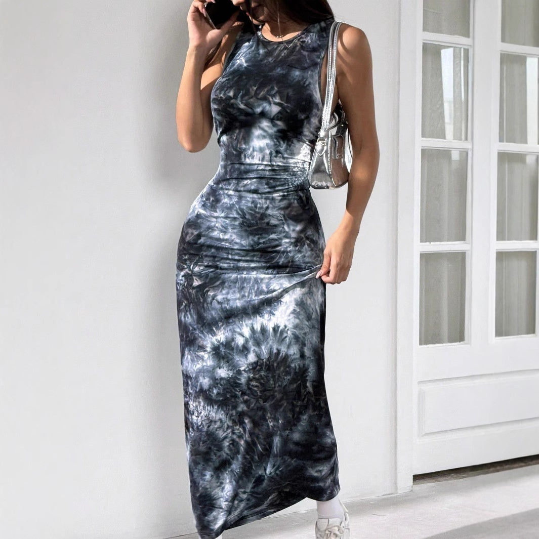 Women’s Sleeveless Printed Slim Dress
