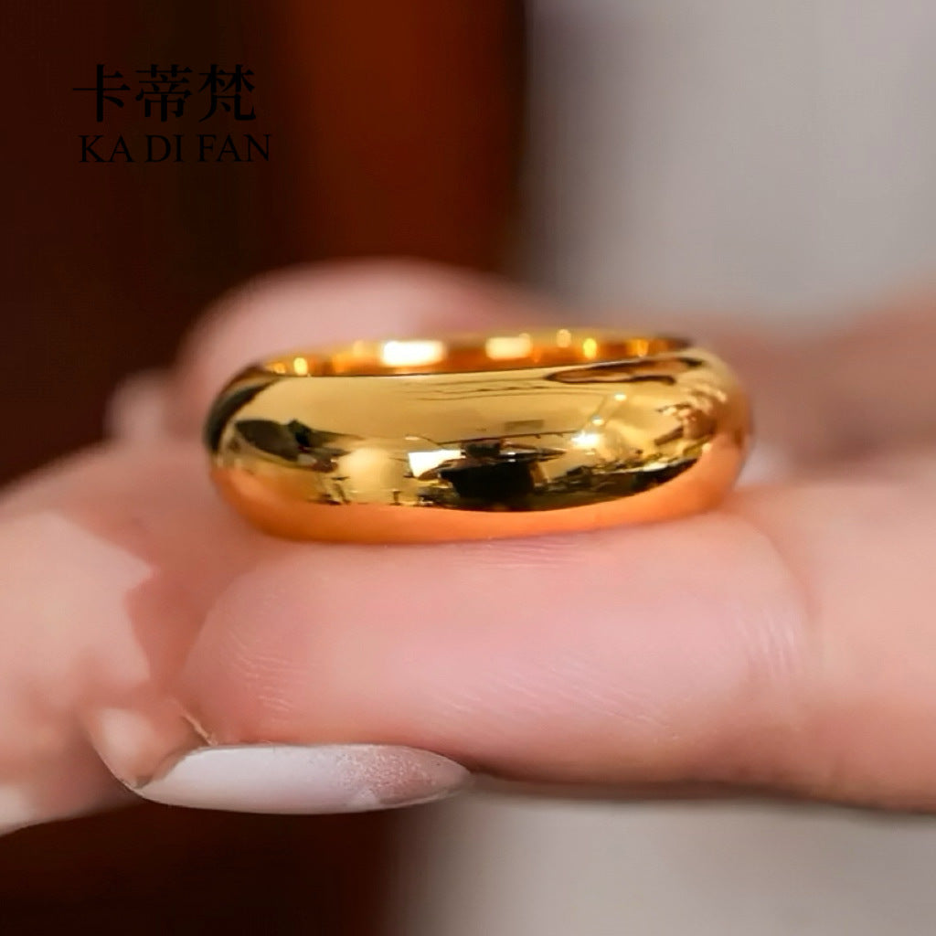 Alluvial Gold Glossy Wide Band Ring