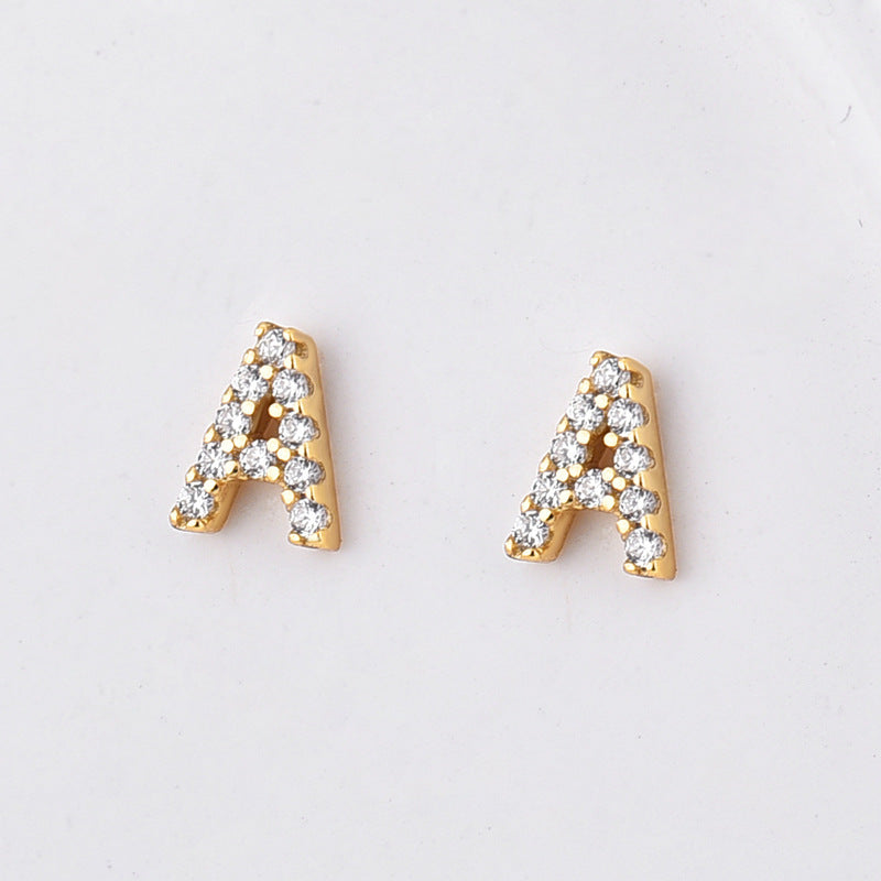 Gold Plated Alphabet Letter Earrings