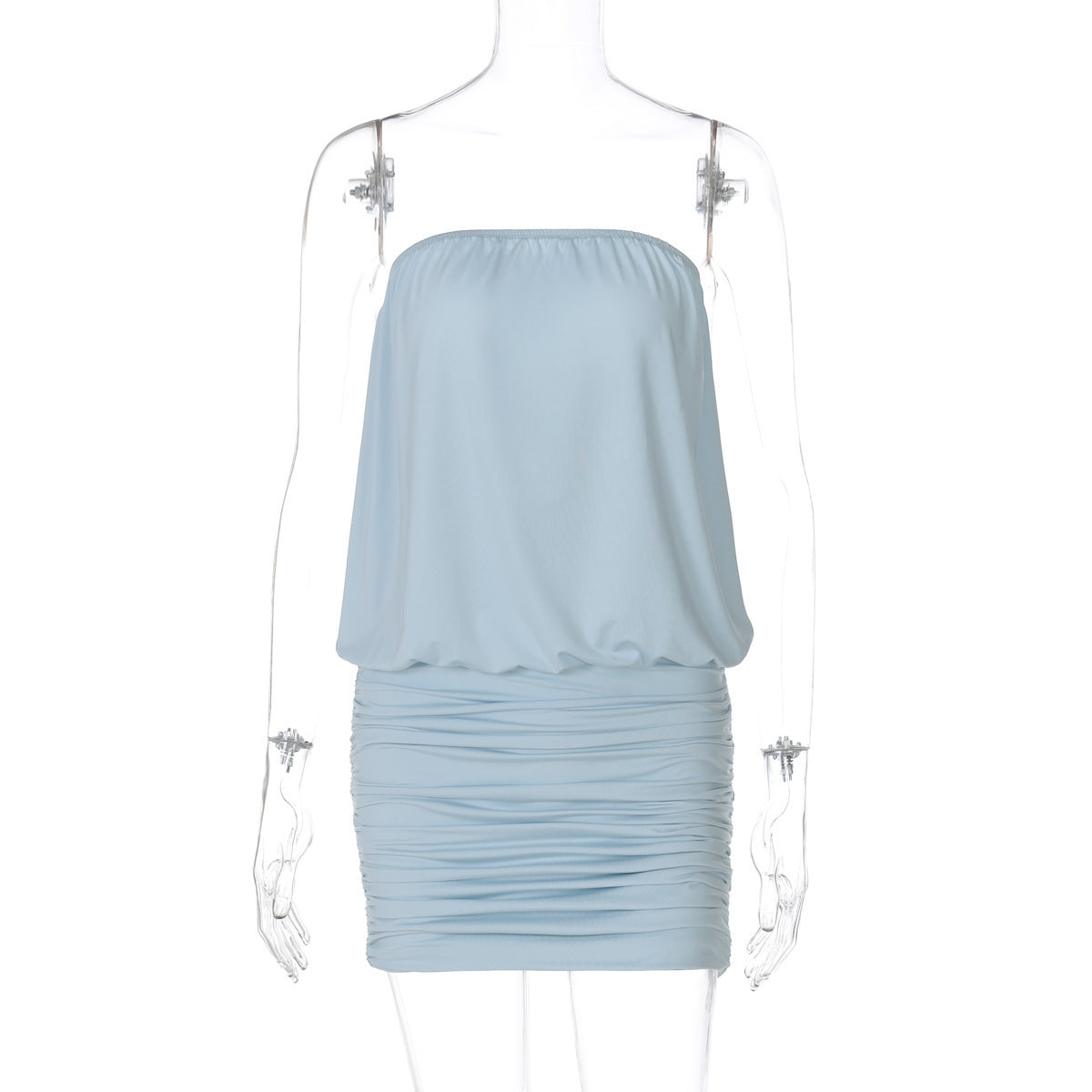 Tube Top Pleated Sheath Dress