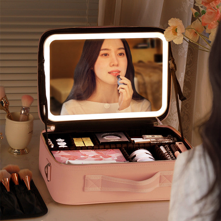 Smart LED Makeup Bag with Mirror