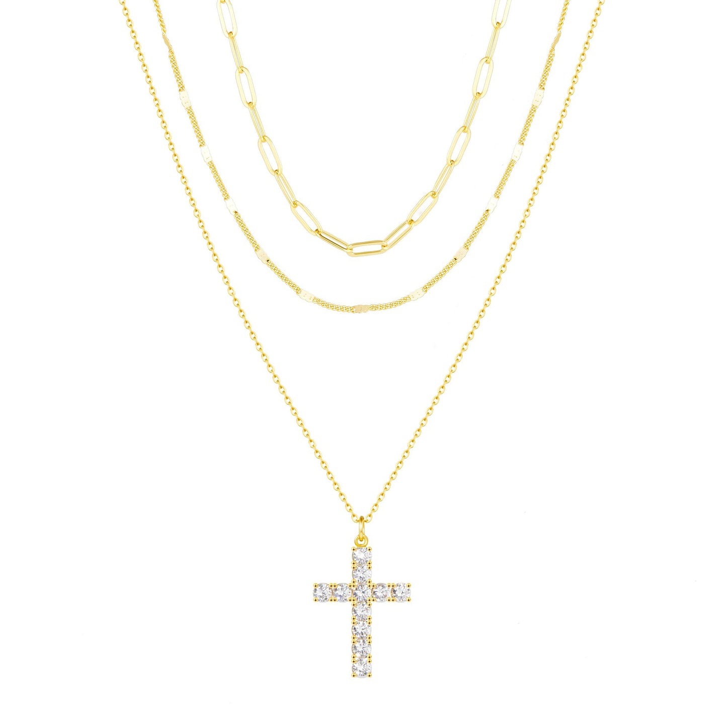 Fashion New Multi-layer Cross Pendant Necklace