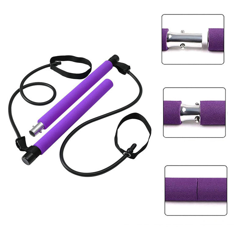 Portable Pilates & Yoga Bar with Resistance Bands