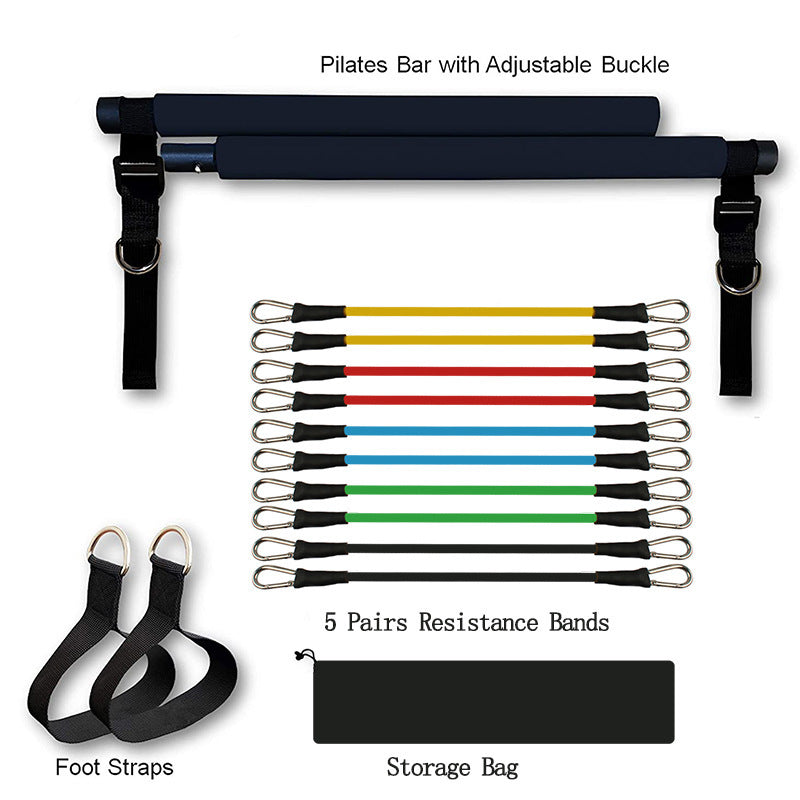 Portable Pilates & Yoga Bar with Resistance Bands