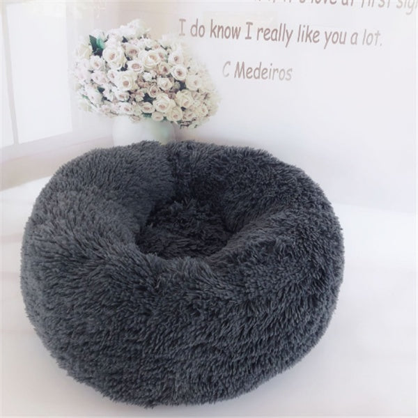 Cozy Round Cat Bed – Fluffy Winter Nest