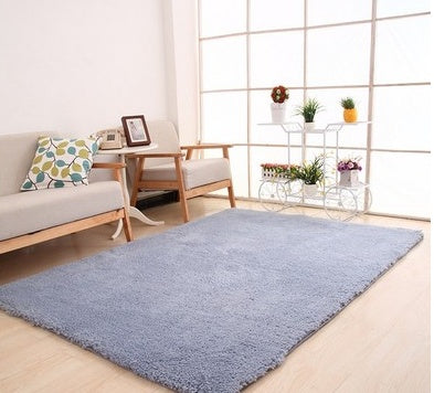 Fluffy Soft White Living Room Rug