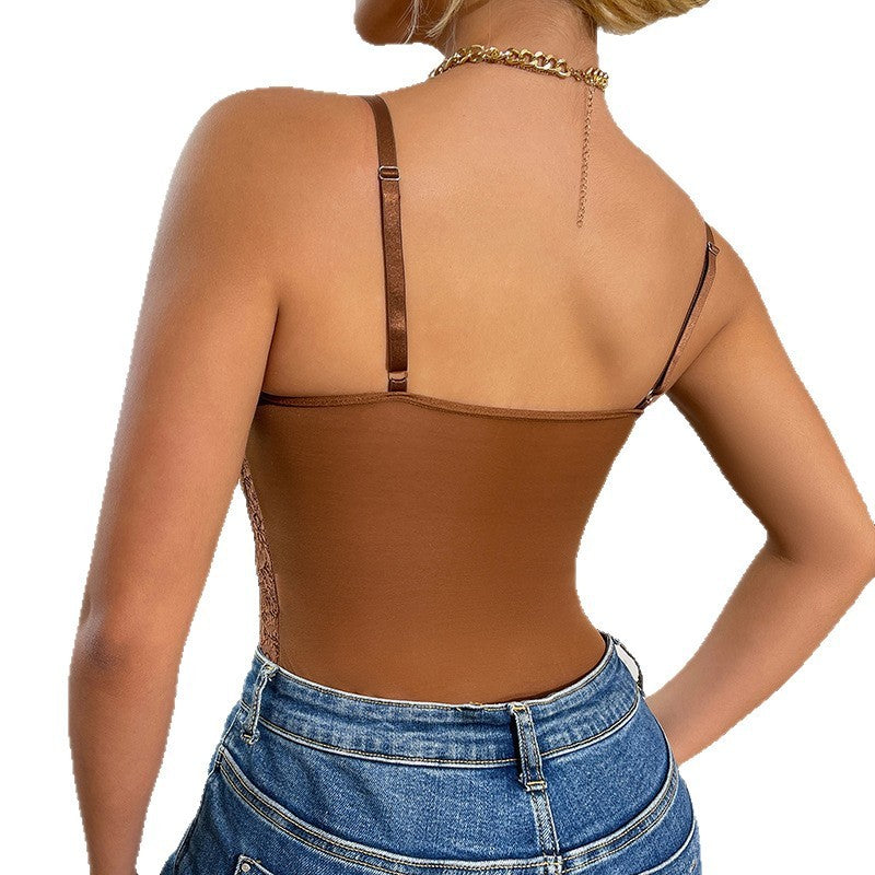 Lace Stitching Hollow-out Jumpsuit