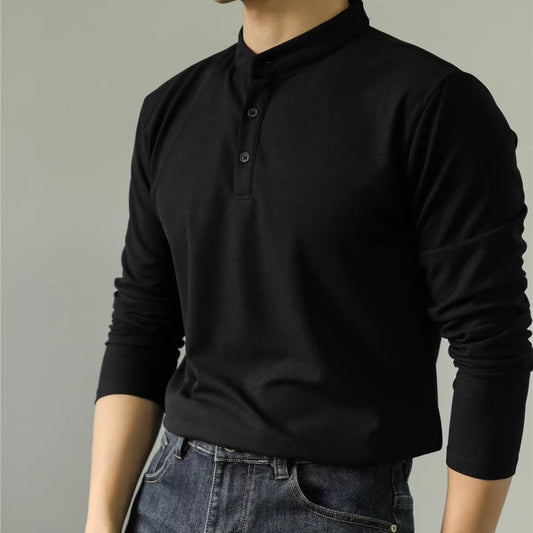 Men’s Casual Long Sleeve Polo Shirt