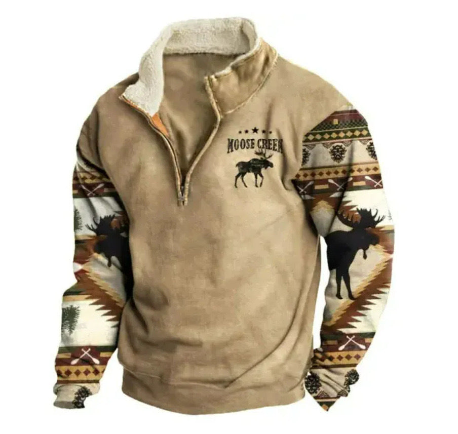 Men’s Half-Zip Printed Casual Jacket