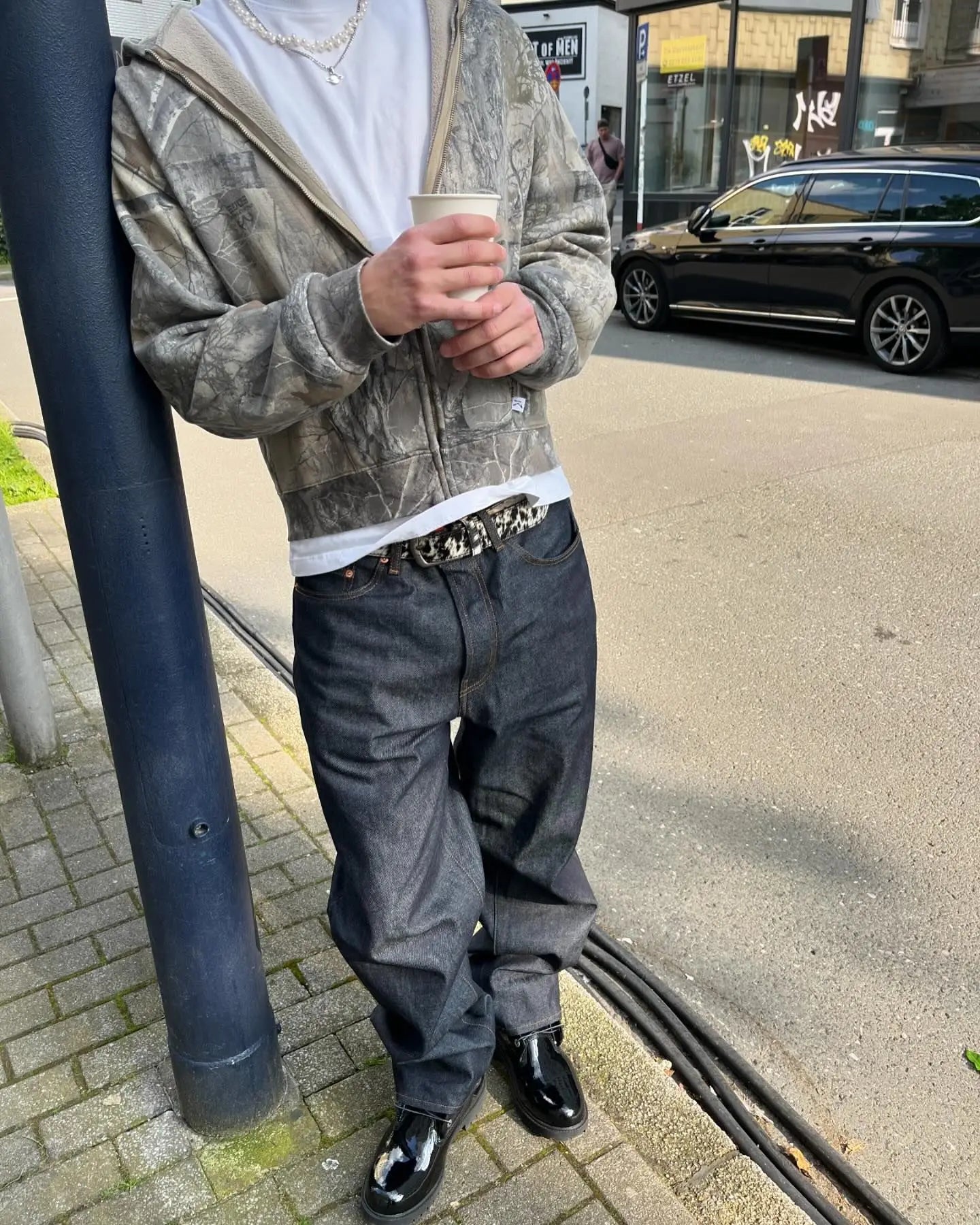 Y2K Retro zip up Hoodie Men Camouflage