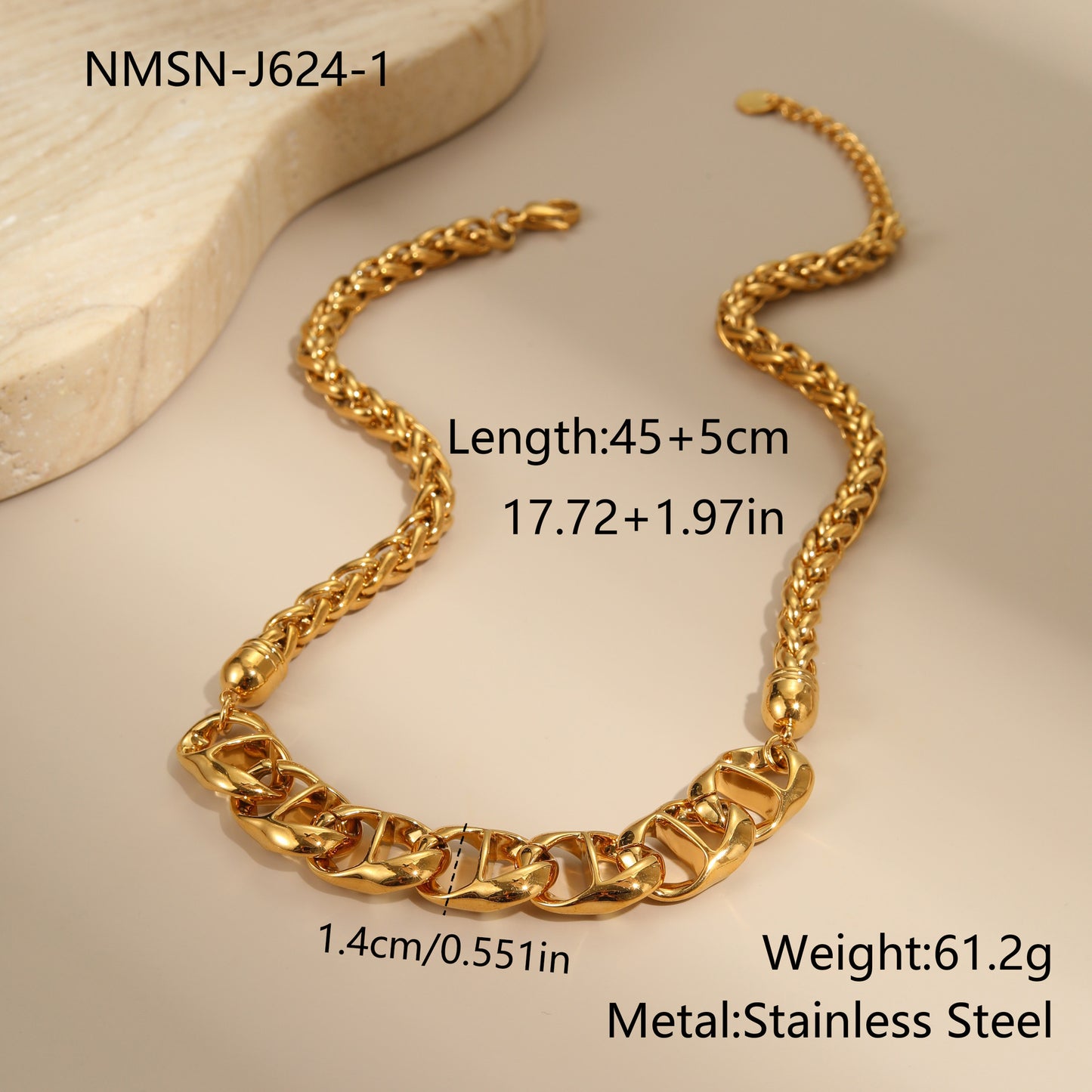 Gold Plated Stainless Steel Necklace