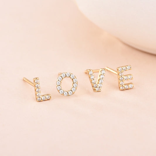 Gold Plated Alphabet Letter Earrings