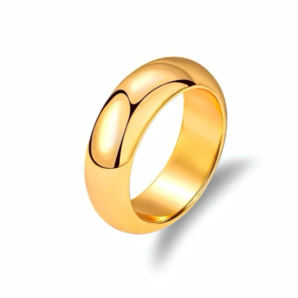 Alluvial Gold Glossy Wide Band Ring