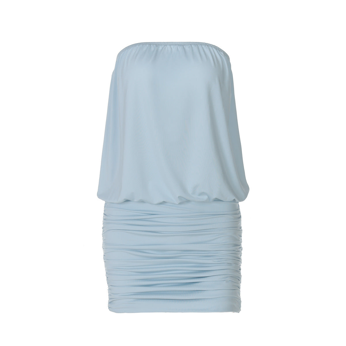 Tube Top Pleated Sheath Dress