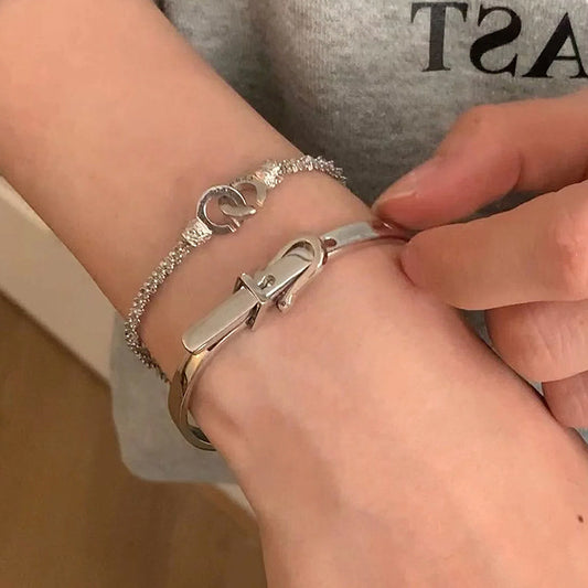 Unique Double Ring Lock Bracelet
