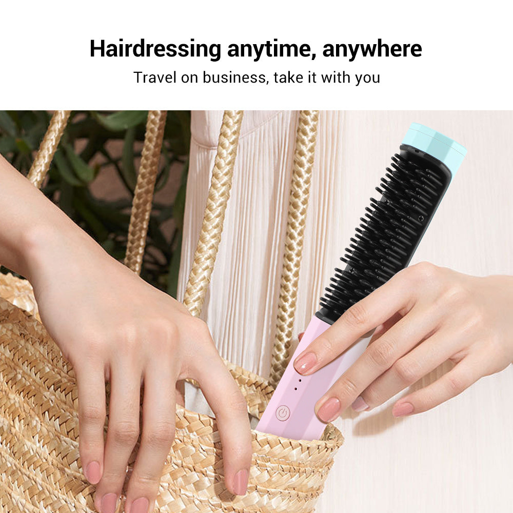 Glow Comb – Wireless Rechargeable Hair Straightener & Curler