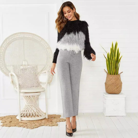 Mid-Waist Slimming Stretch Pants