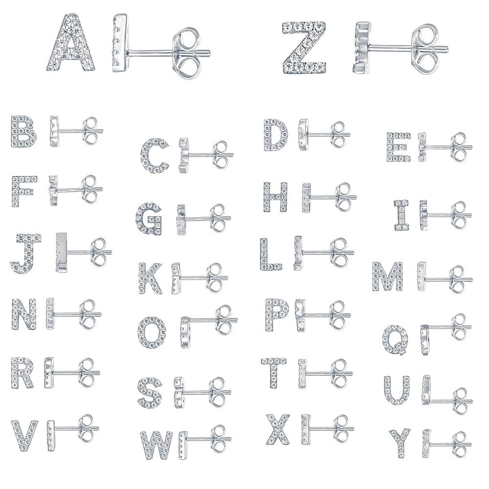 Gold Plated Alphabet Letter Earrings