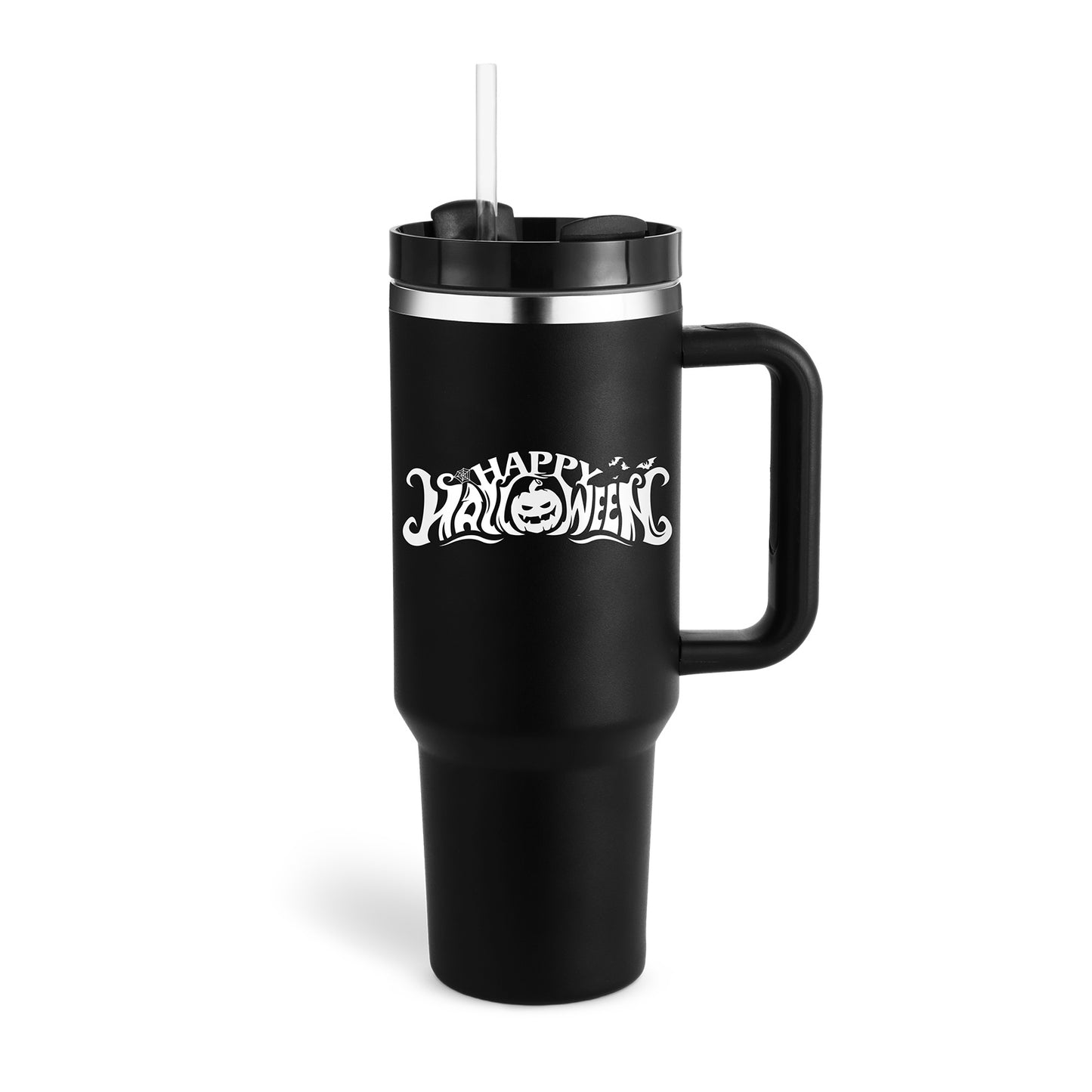 40oz Stainless Steel Insulated Tumbler with Handle & Straw