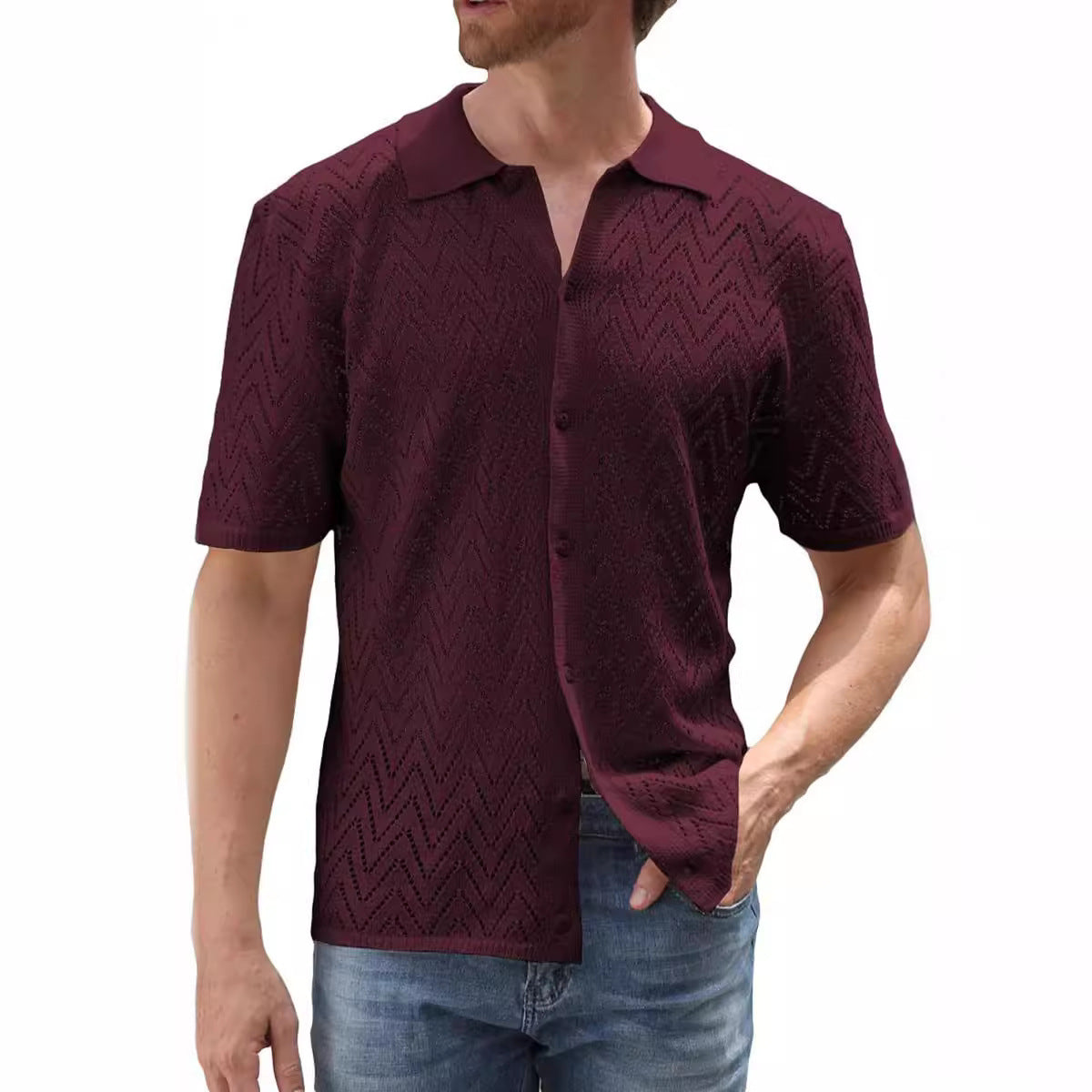 Men’s Hollow Out Casual Shirt